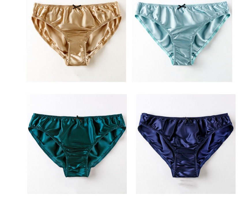 Womens 100% Silk Panties Briefs Bikinis Daliy Underwear Cheeky Shiny Satin*