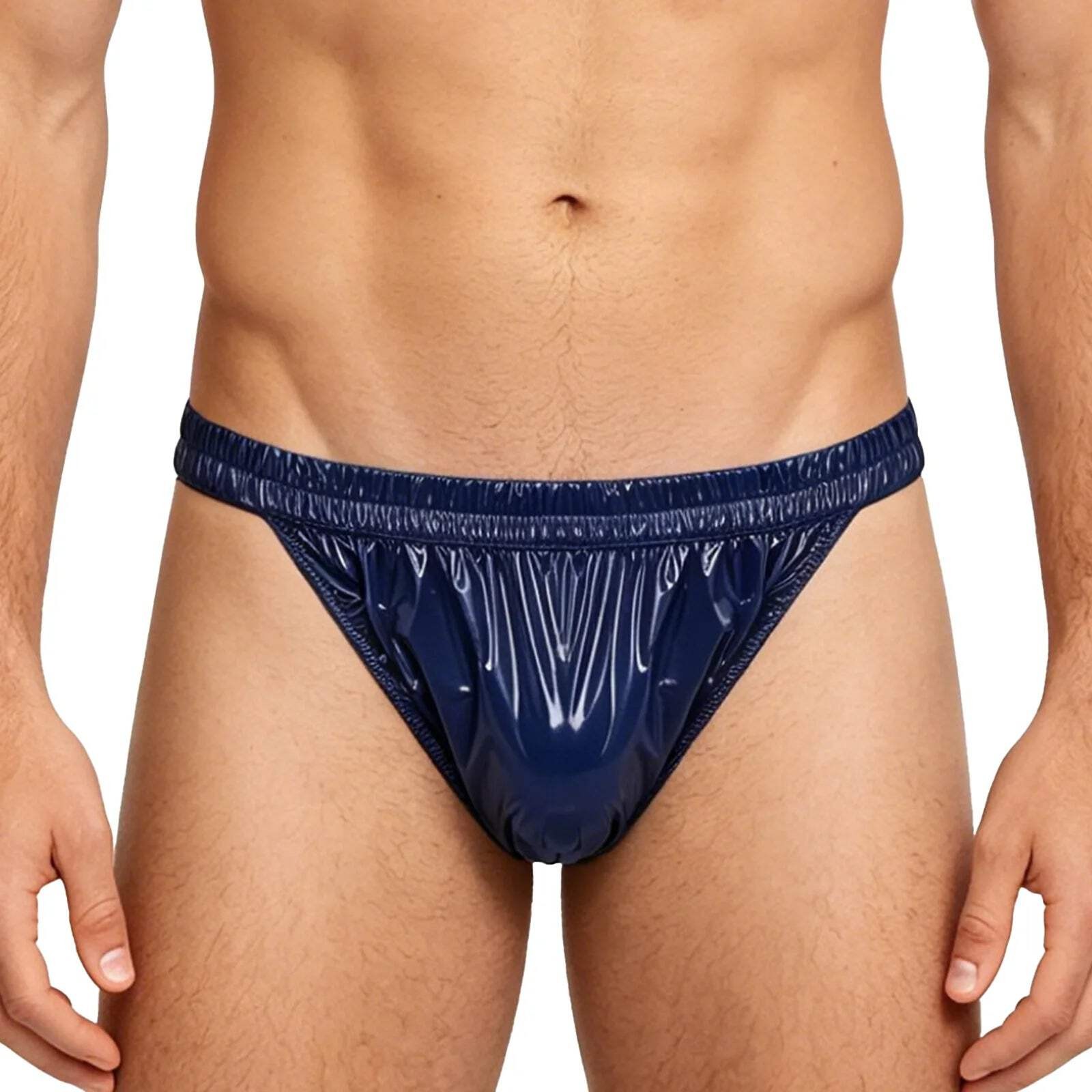 Mens Waterproof Diaper Cover Panties Elastic Waistband Glossy Briefs Leakproof E