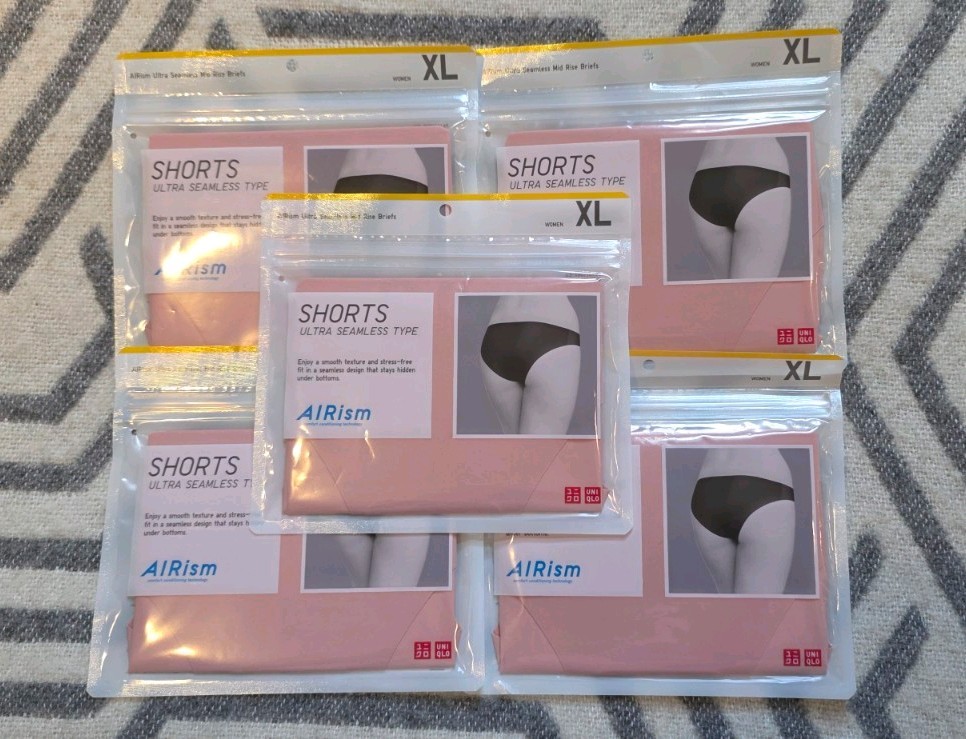 Set of 5 AIRism Ultra Seamless Mid Rise Briefs in 12 Pink