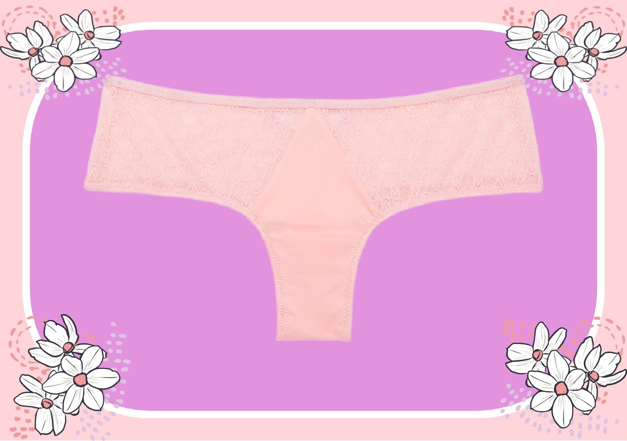 S Pink Blossom Satiny Insert LOGO Lace Very Sexy Cheeky Victorias Secret Panty