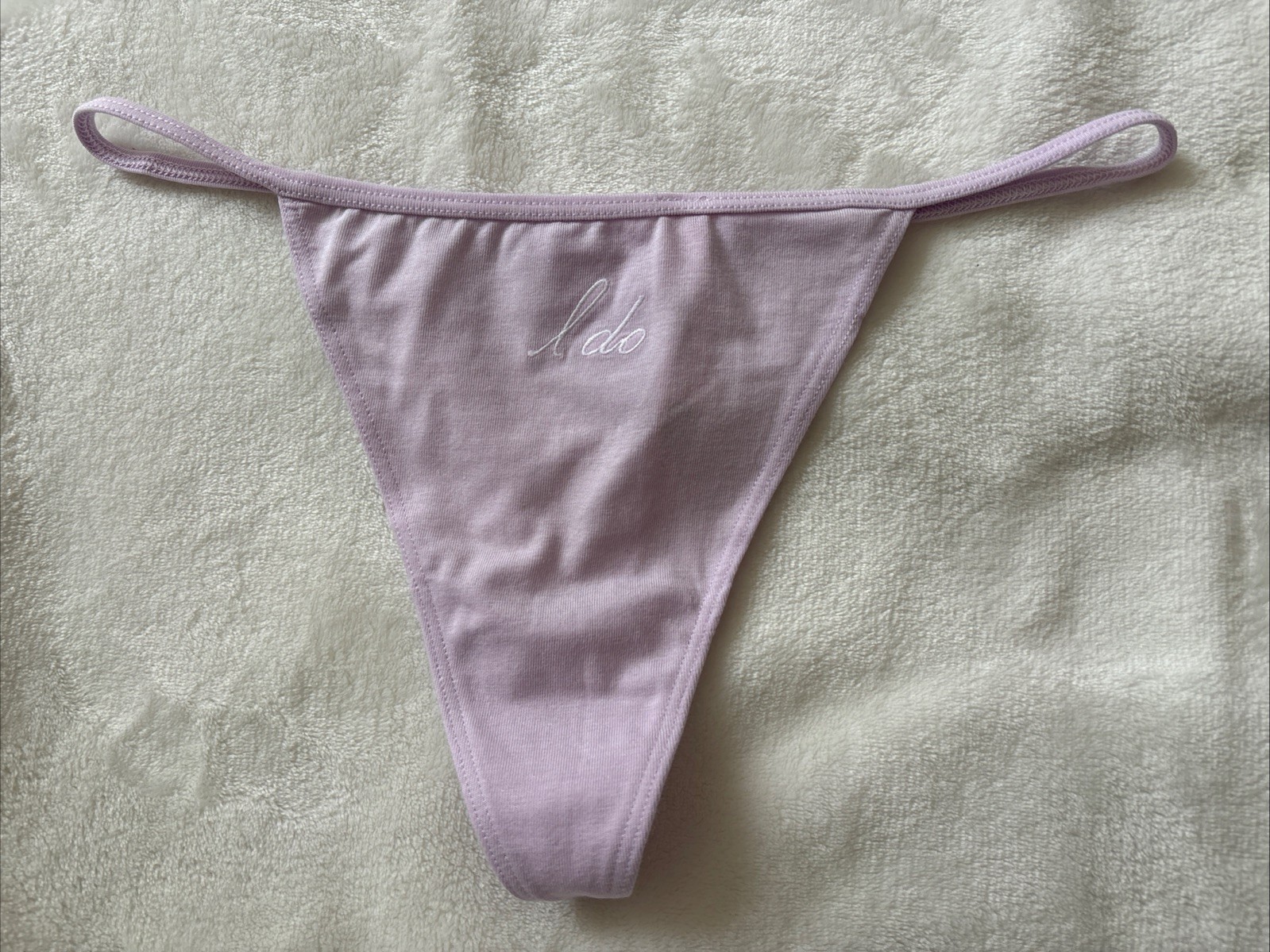 Victoria’s Secret Panties V String Thong Panty Bride Wedding I Do Purple Large L