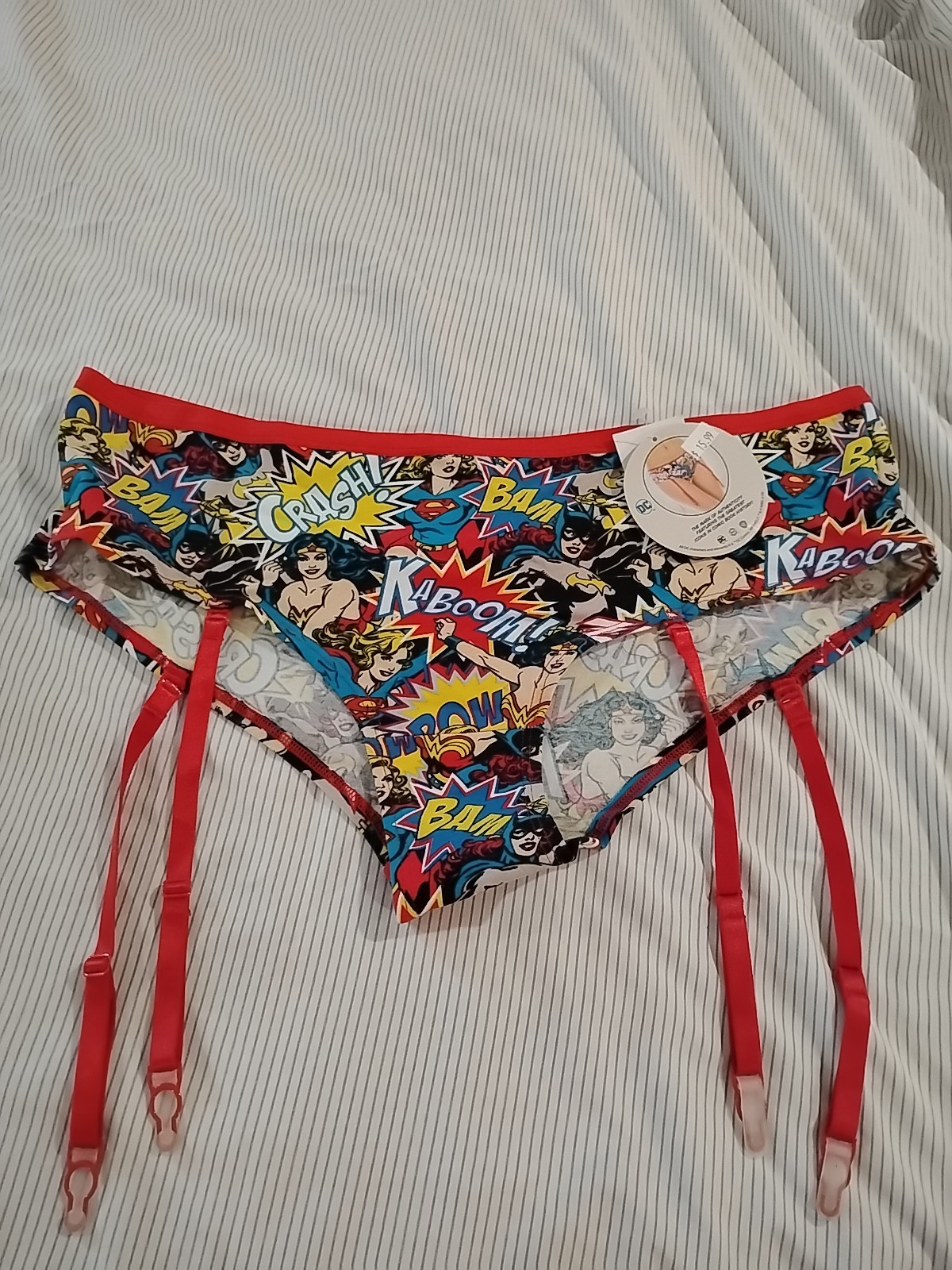 Wonder Woman Comic Pantie Removable Garter Small Girl Power Fan Wham Bam Crash