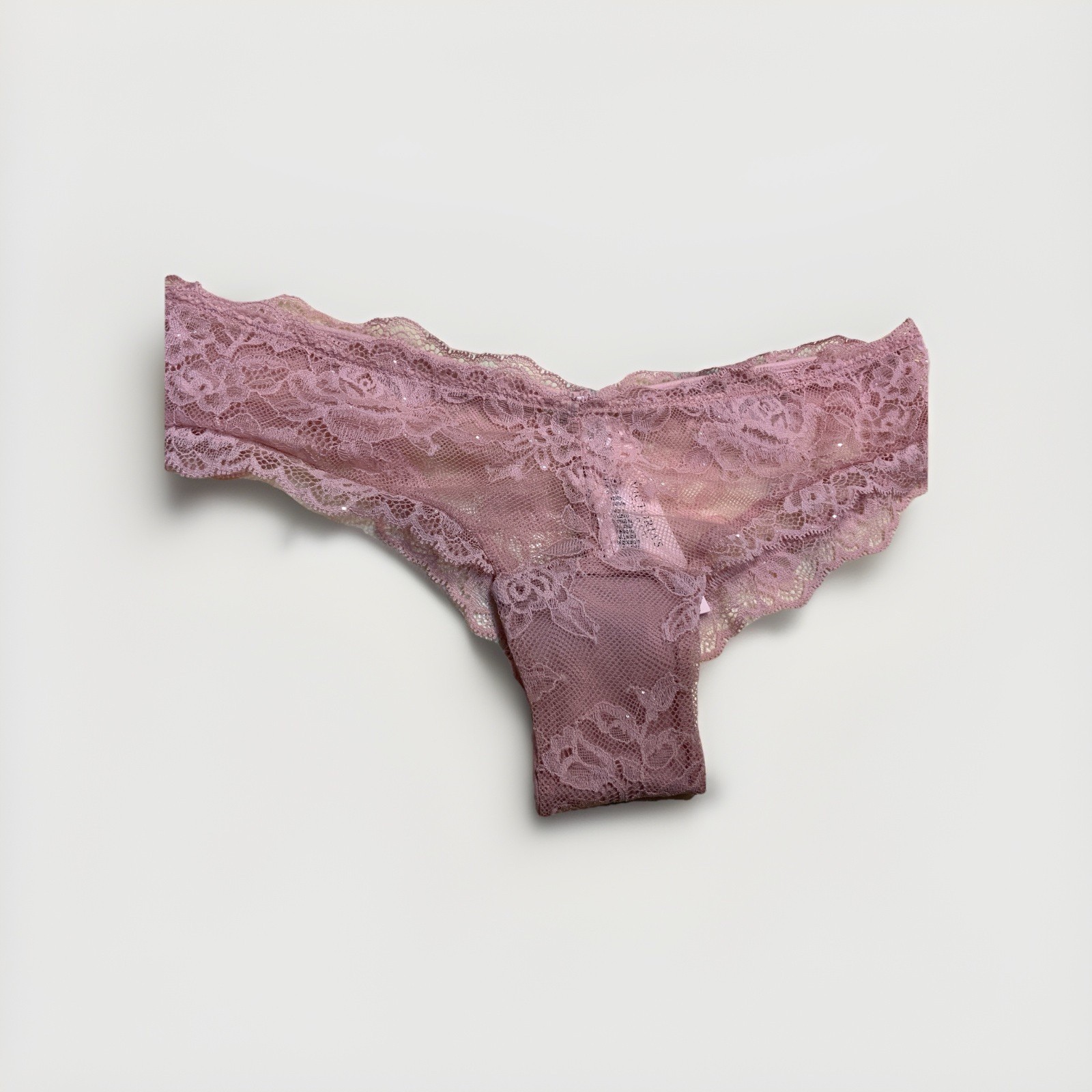 VICTORIA’S SECRET VERY SEXY High Leg Lace Cheeky Panty S/P Dusty Rose & Glitter