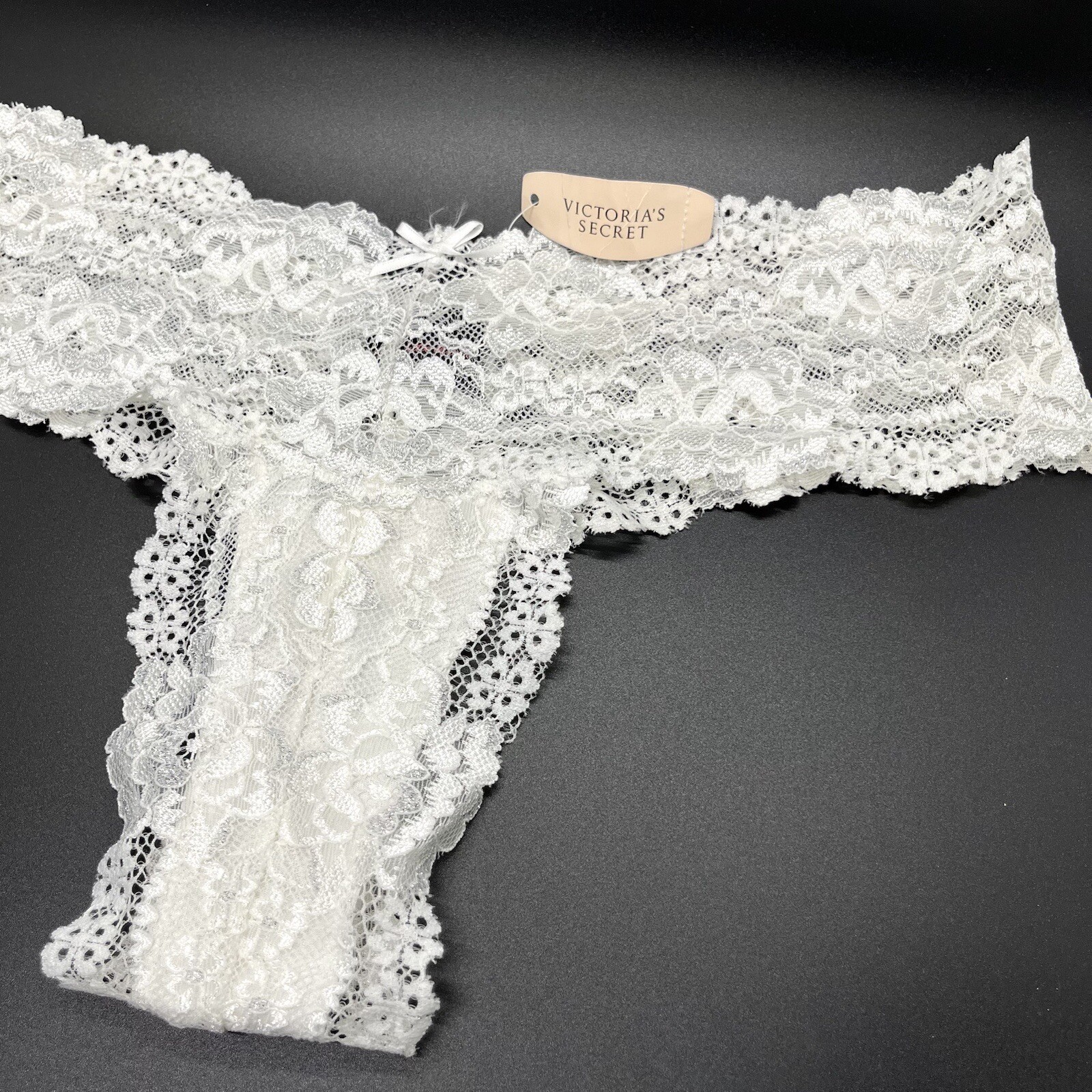 Vtg 2007 NEW Victoria’s Secret Large Sexy Little Things Thong Panty White Lace