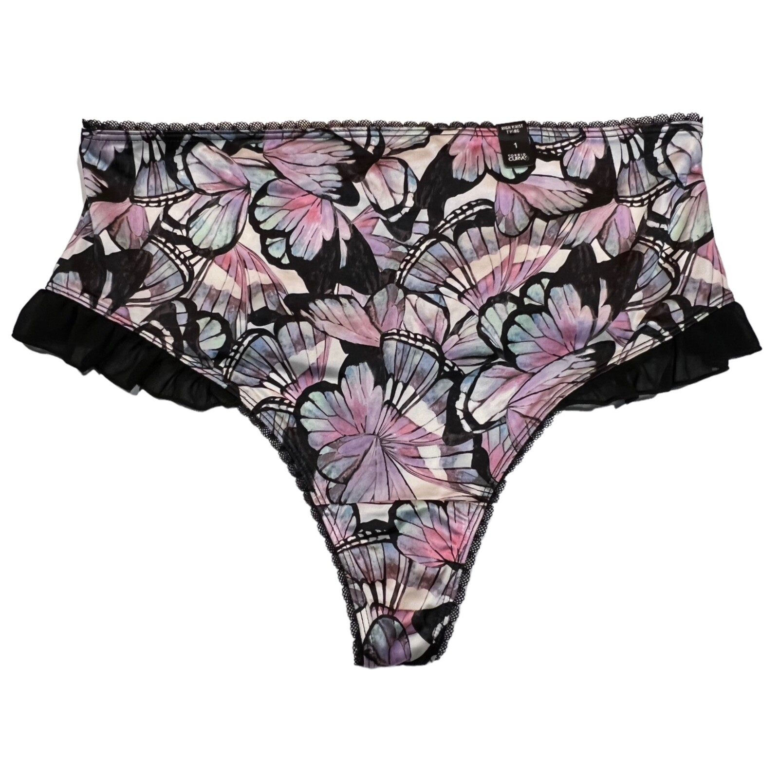 NWT TORRID High Waist Thong Pantie 0X-1X-2X-3X-4X Silky Lace Black Pink