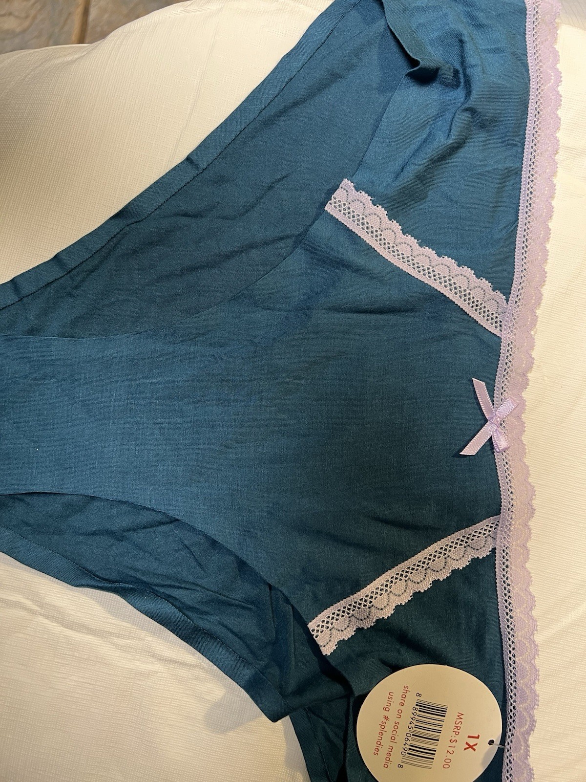 Splendid Women’s Panties (3) Silky, Lace Teal, Teal And Orange Floral Sz. 1X NWT