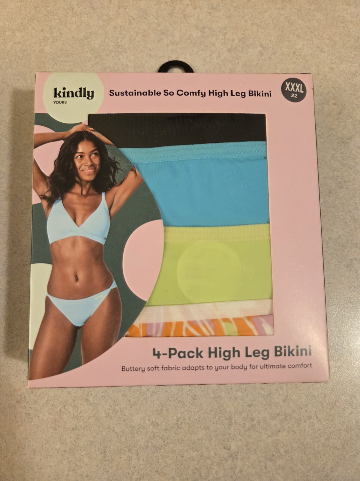 Kindly Yours Women’s XXXL 22 High Leg 4-PACK So Comfy Bikini Panties #10726