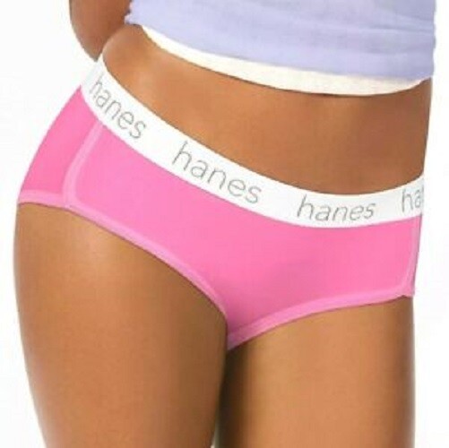 Hanes Premium Women’s Boyfriend Ring Spun Cotton Stretch Hipster Briefs 2-Pack