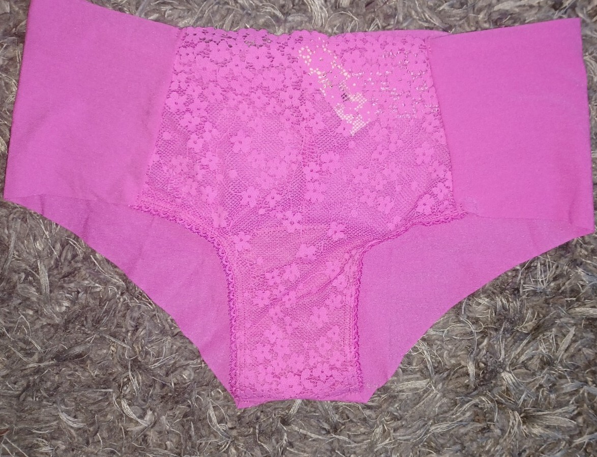 NEW VS no show floral front cheeky Panty Size small neon pink
