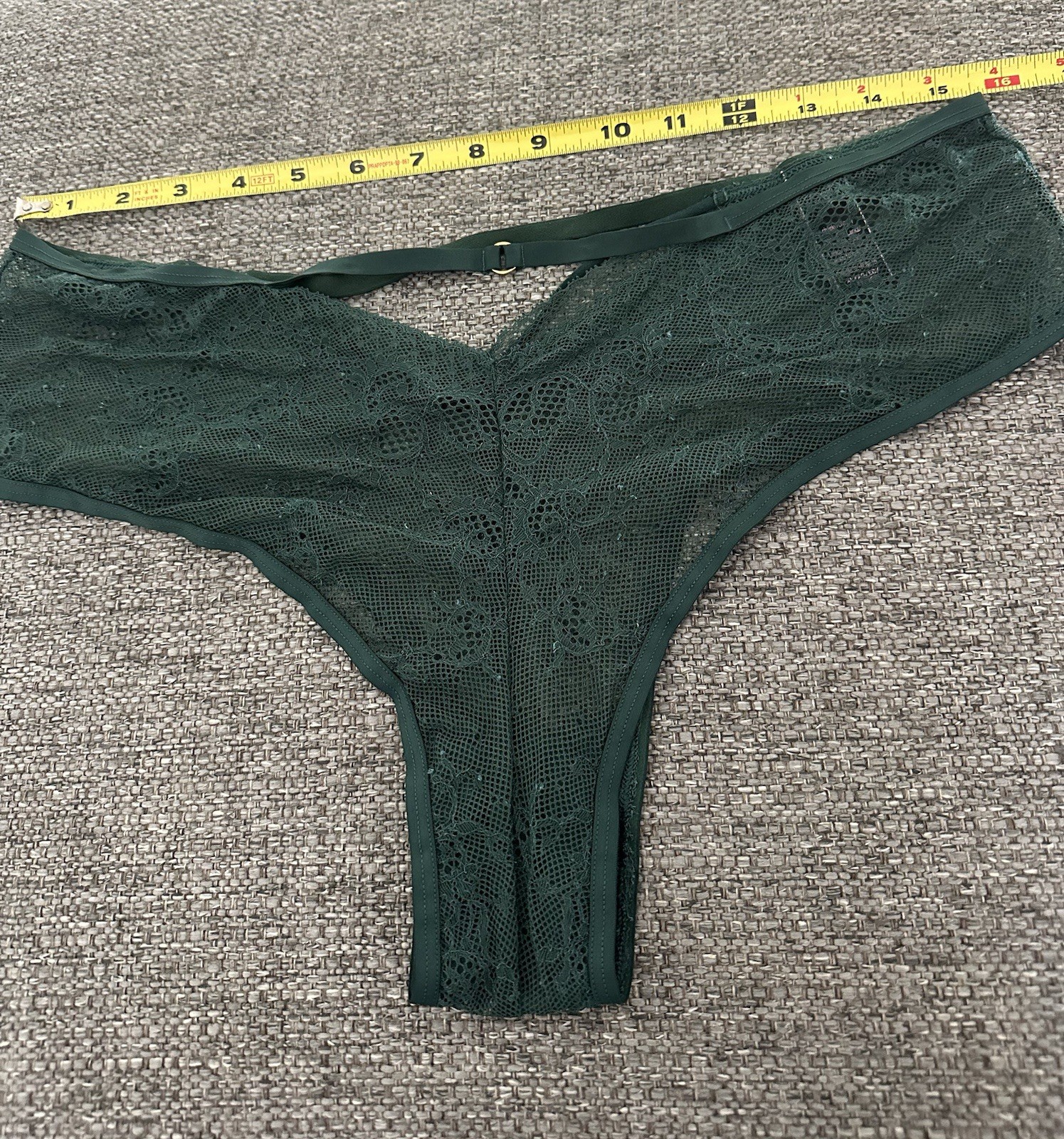 Victoria’s Secret Dark Green Lace Cheeky Panty Size XL NWT