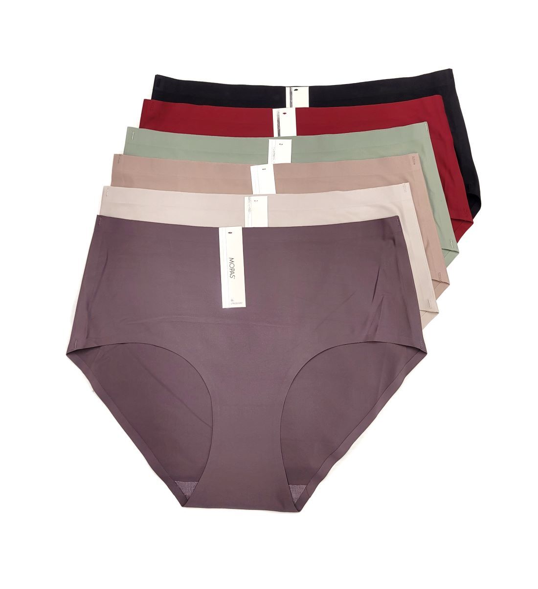 6pk Mopas Women’s Seamless Invisible Panties No Show Laser Cut Briefs Underwear