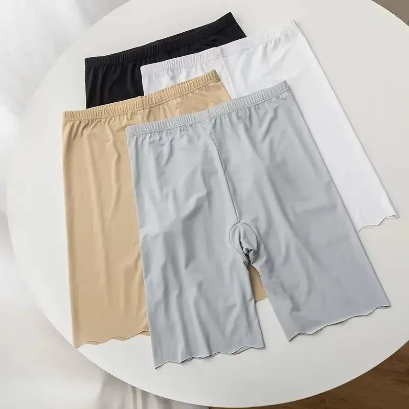 Women’s Seamless Ice Silk Safety Shorts Anti-Rub High Waist Panties