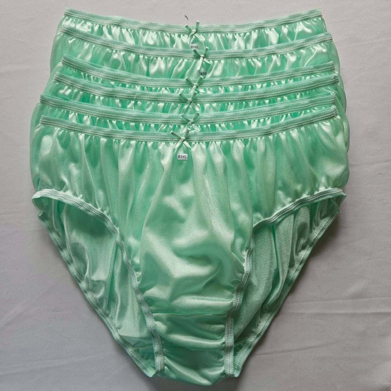 3 Bikini Soft Underwear Nylon Women Man Plus size Panties Breathable /Green/3XL