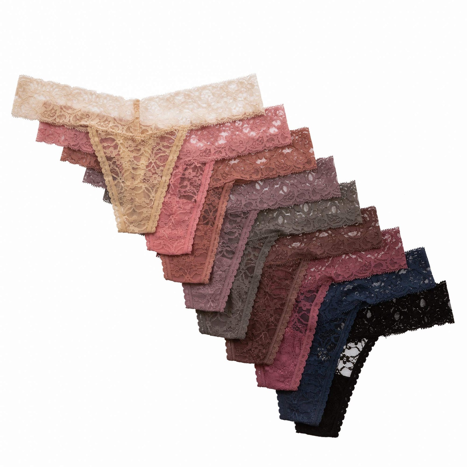 Womens Lace Thong, Pack of 10