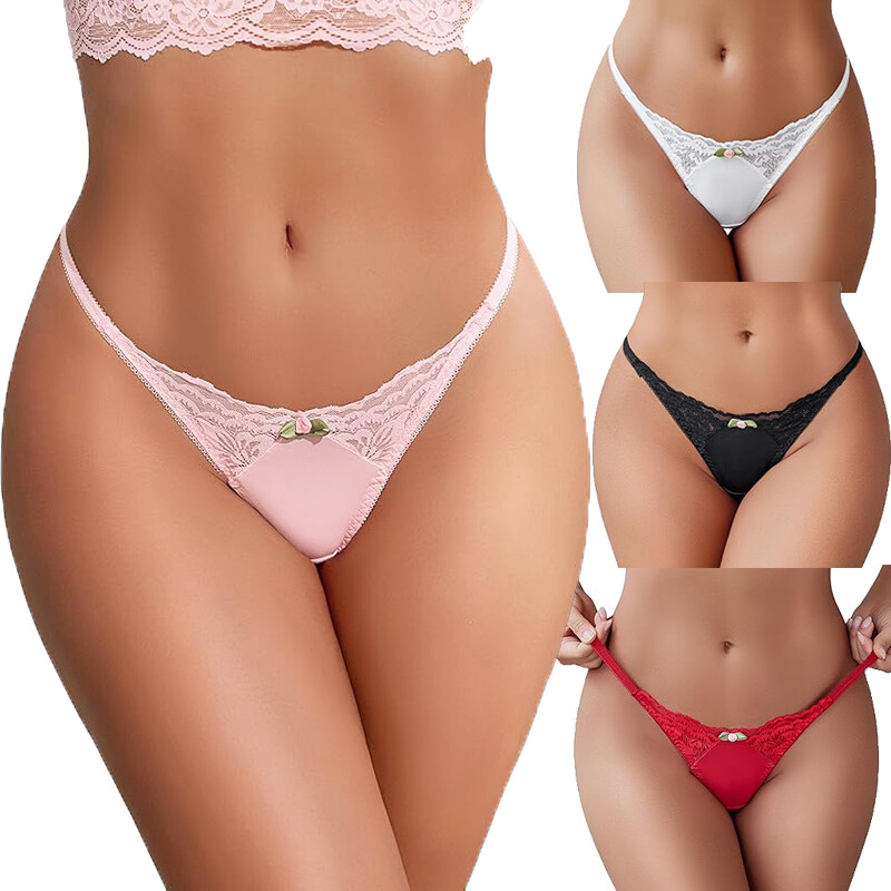 4PCS/LOT Plus Size Womens Panties Thongs G strings Briefs Underwear Lingeries