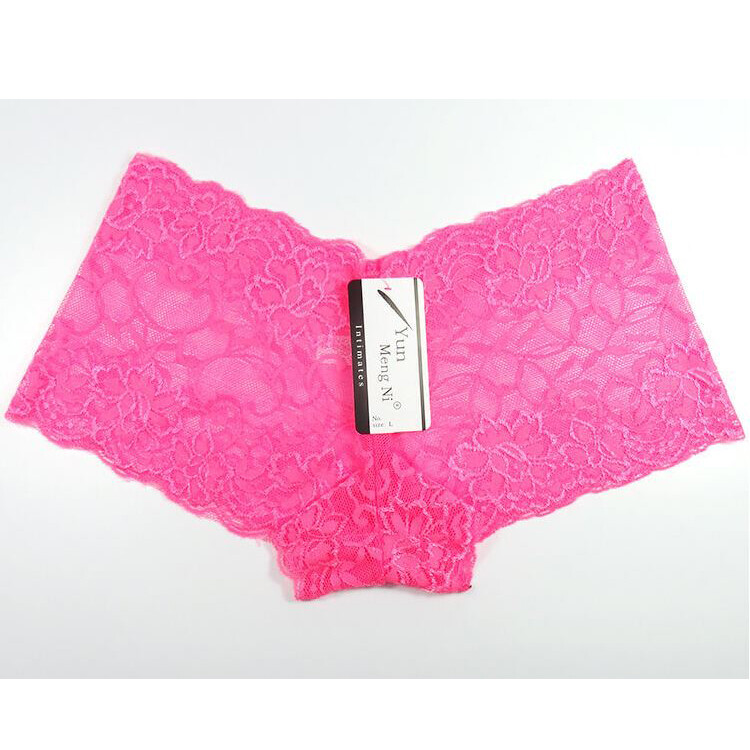 6 Pack Women Floral Lace Boyshorts Panties Thong Underwear Female Lingerie Brief