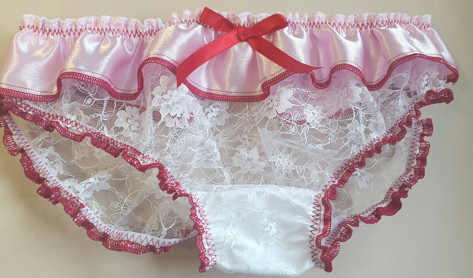 🌸MADE TO ORDER* full Lace SISSY Knickers with satin ruffle..any size🌸
