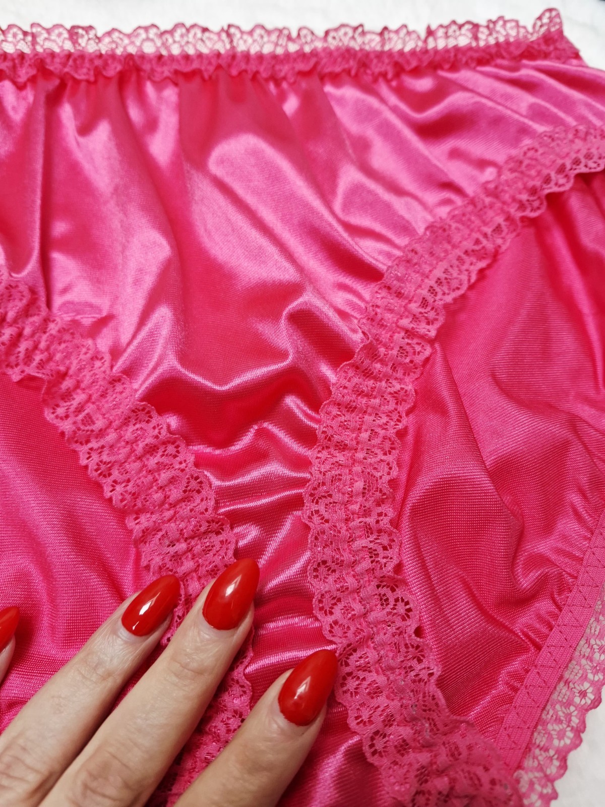 💖 Pink Silky Soft Glossy Stretch Satin Comfort Sissy Panties Briefs XL 16-18
