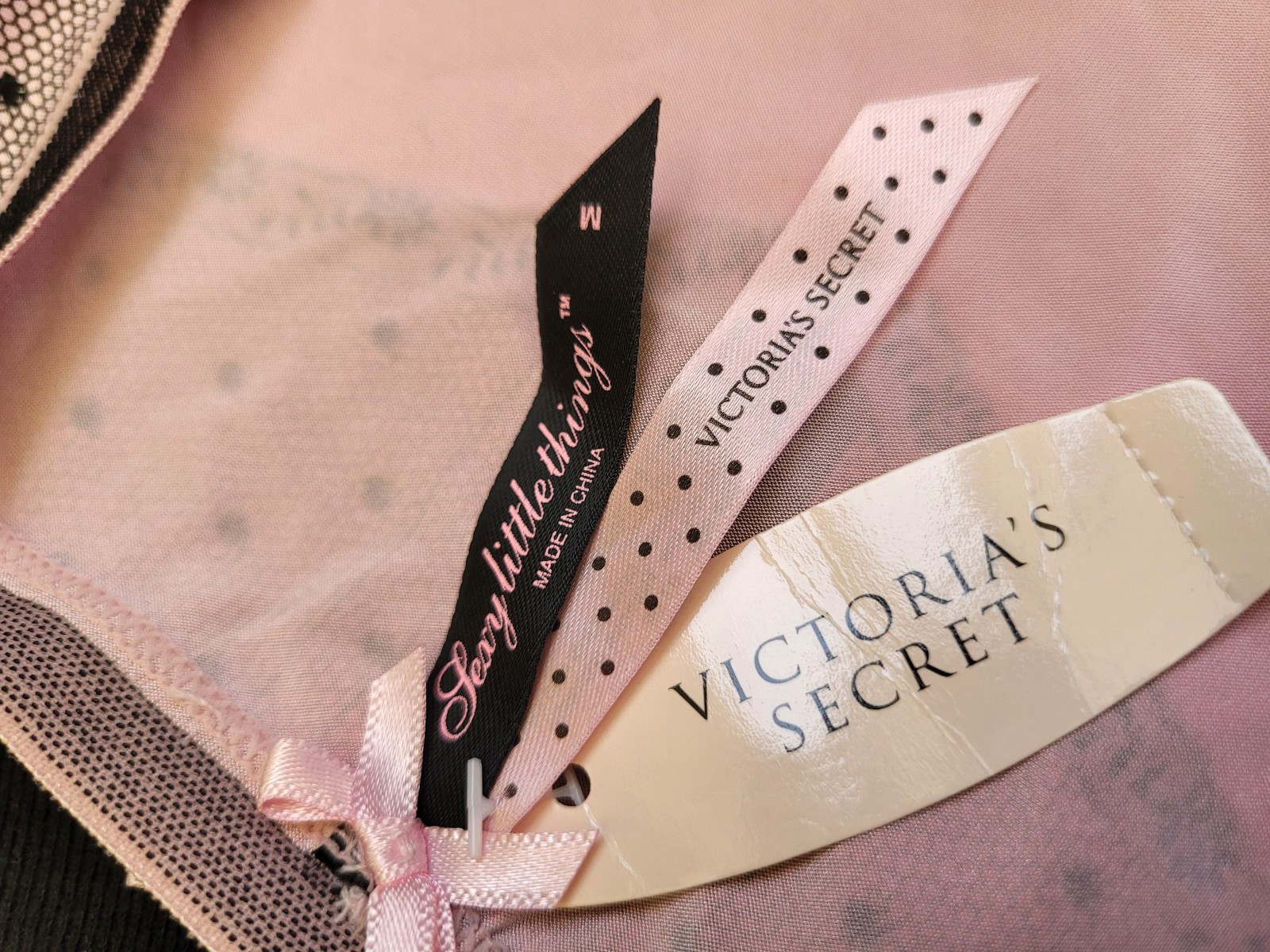 NWT Pale Pink Tuxedo Victoria’s Secret Panties Size M