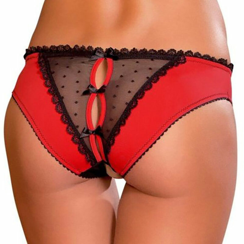 Women Lace Panties Crotchless Underwear Thongs Lingerie G-string Floral Briefs