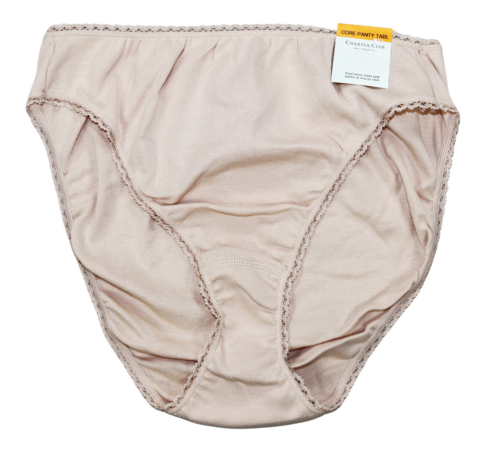 Charter Club 100% Cotton High Cut Brief Panty Solid Color Women’s Underwear NWT