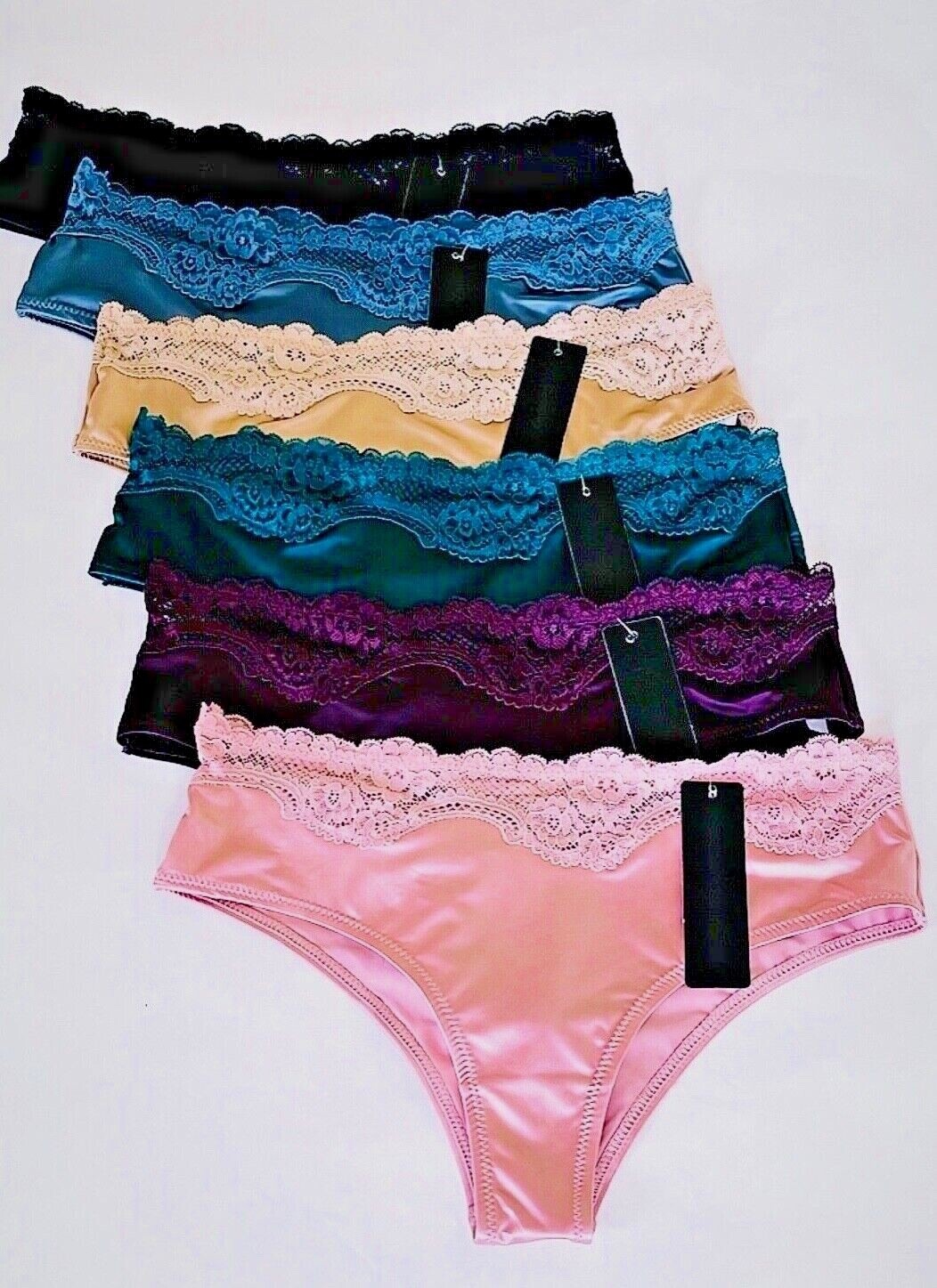 Women’s Briefs Lot 3,6 or 12 Bikini Side Lace Panties Undies Satin Silky Cool 41
