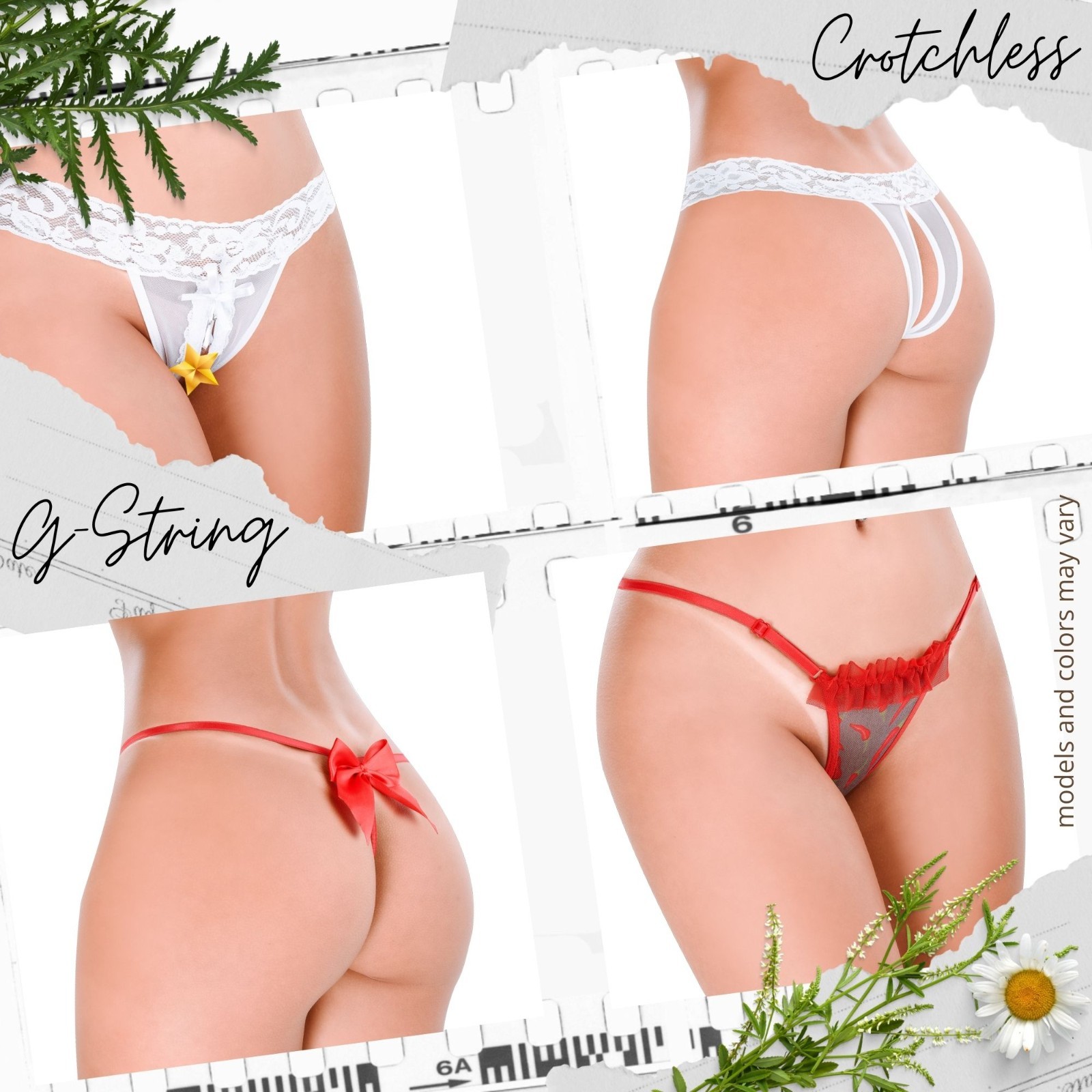 HOT FLOWERS Women’s Fashion Lace Underwear 8 Pack Mixed Style Collection