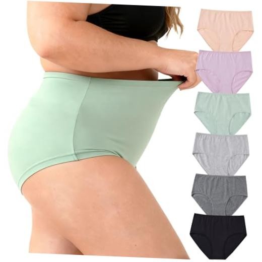 Women’s Cotton Underwear Plus Size XL-5XL High Waisted Full 5X-Large Cs660 6pcs