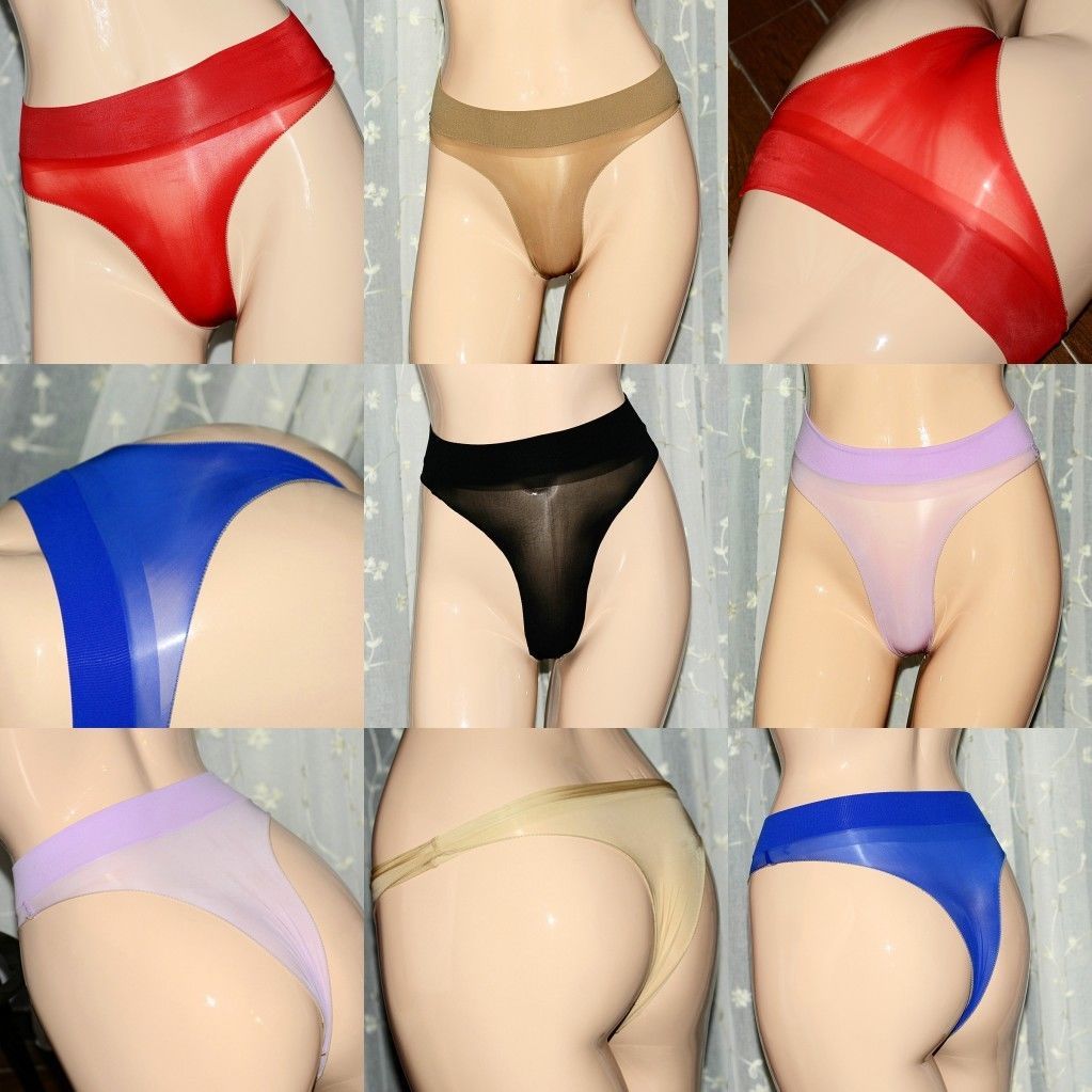 Men Women Underwear Oil Shiny Glossy Knickers Transparent Pantyhose Boxer Shorts