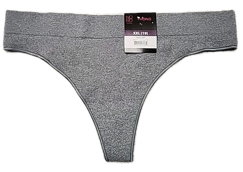 ☆ NWT No Boundaries Women’s Seamless Low-Rise Thong Panty Size XXL Grey Heather