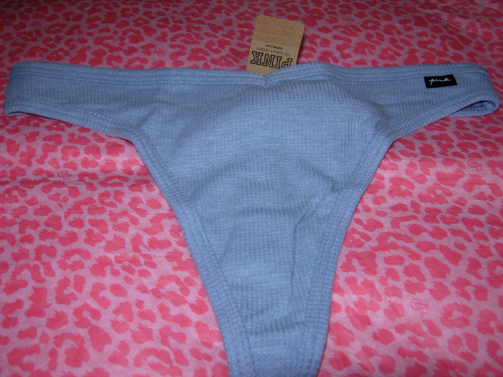 Victorias Secret PINK Sexy Thong String V-Cut LOGO Blue XS S M XL XXL NWT