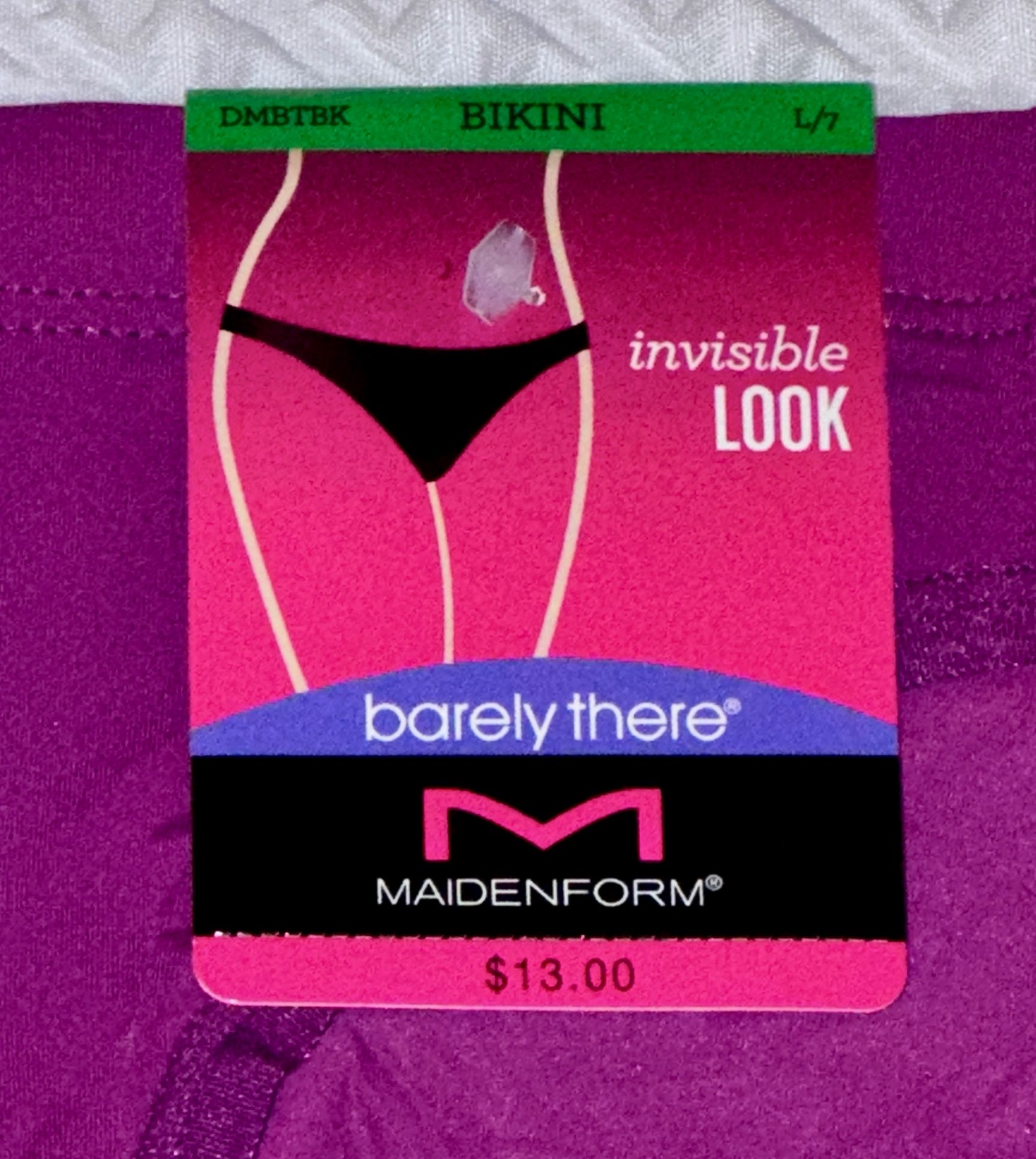 MAIDENFORM Barely There Invisible Look Razzle Purple Bikini Panty Women S M L XL
