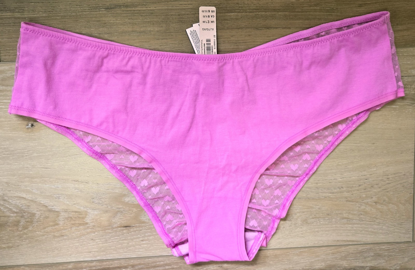 NWT Vintage Victoria’s Secret Pink Cotton Mesh Back Low Hiphugger Panties XL