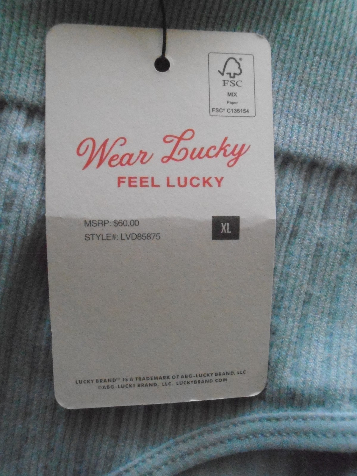 Lucky Brand Women’s XL Blue 92% Nylon/8%Spandex Panty NWT Feel Lucky Made China