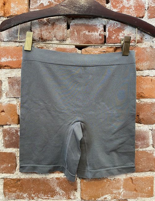 Breezies Charcoal Gray Seamless Long Leg Panties Boyshorts S New