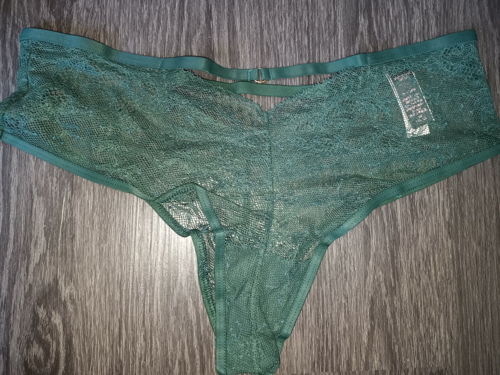 VS very sexy strappy lace cheeky panty NEW size xs lavish green