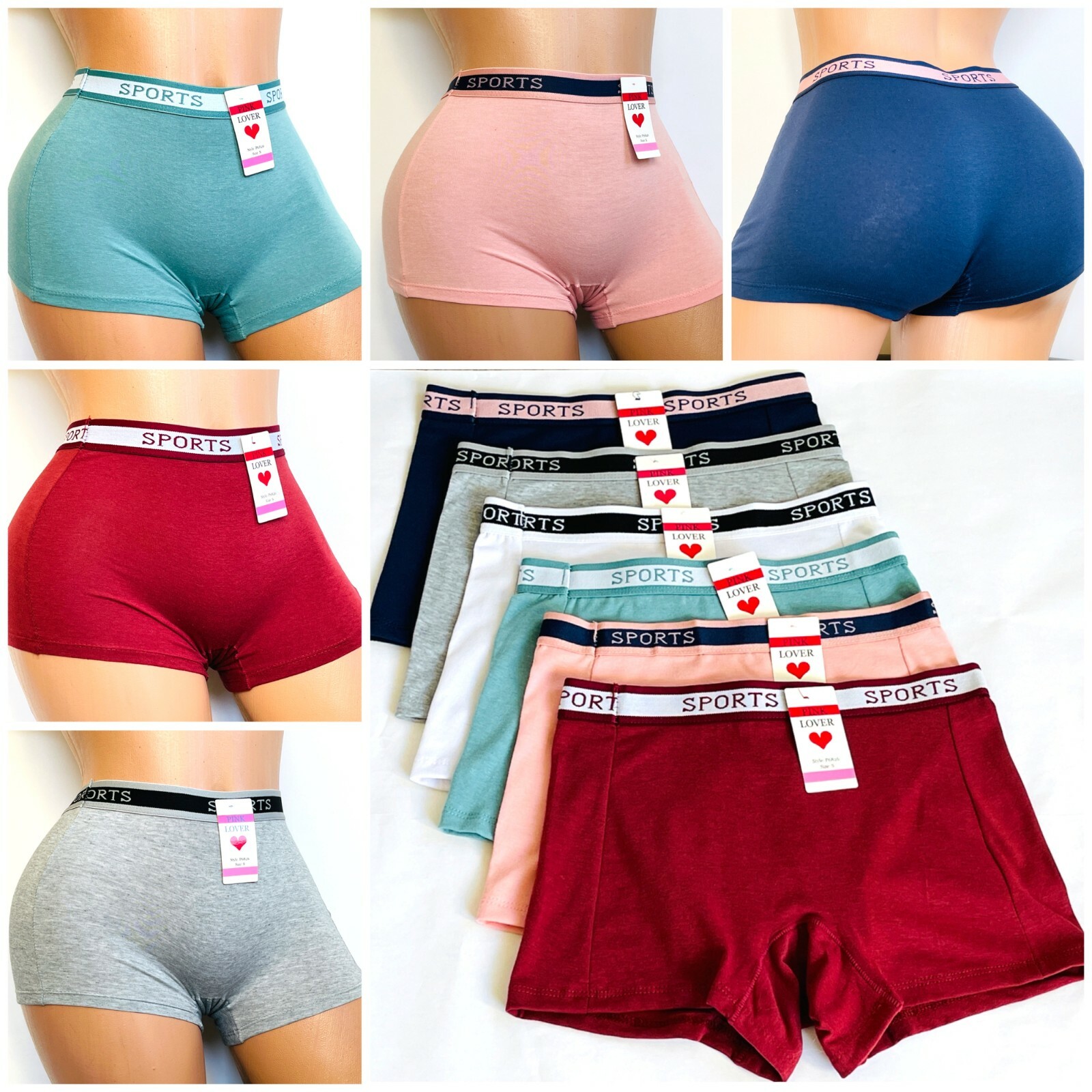 3or6Pack Women’s Sports Cotton Boxer Shorts BoyShorts Yoga Fitness Gym 6826 S~3X