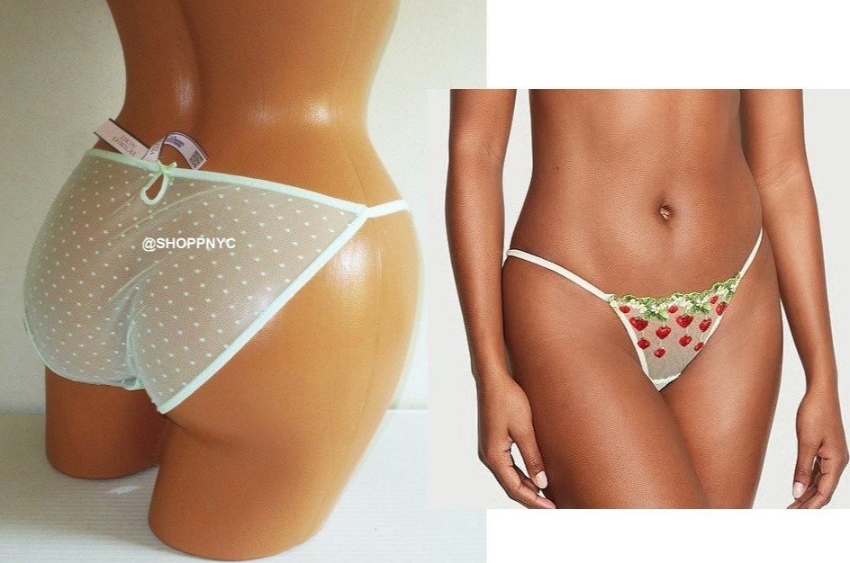 VICTORIA’S SECRET DREAM ANGELS String Bikini Panty Strawberry Embroidered $34