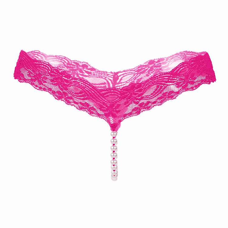 Sexy Womens See Through Lace Panties G-string Thongs Pearl Underwear Lingeries