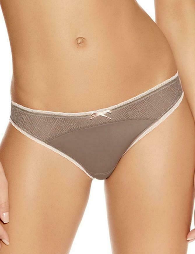 Freya Deco Vibe Brazilian Thong Brief Size XS 8 10 Mocha Brown 1707 New