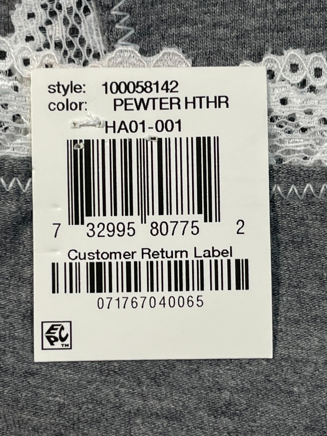 NWT 2-Pack Jenni Women’s S Cotton Blend Lace Trim Print Hipster Panty, Gray