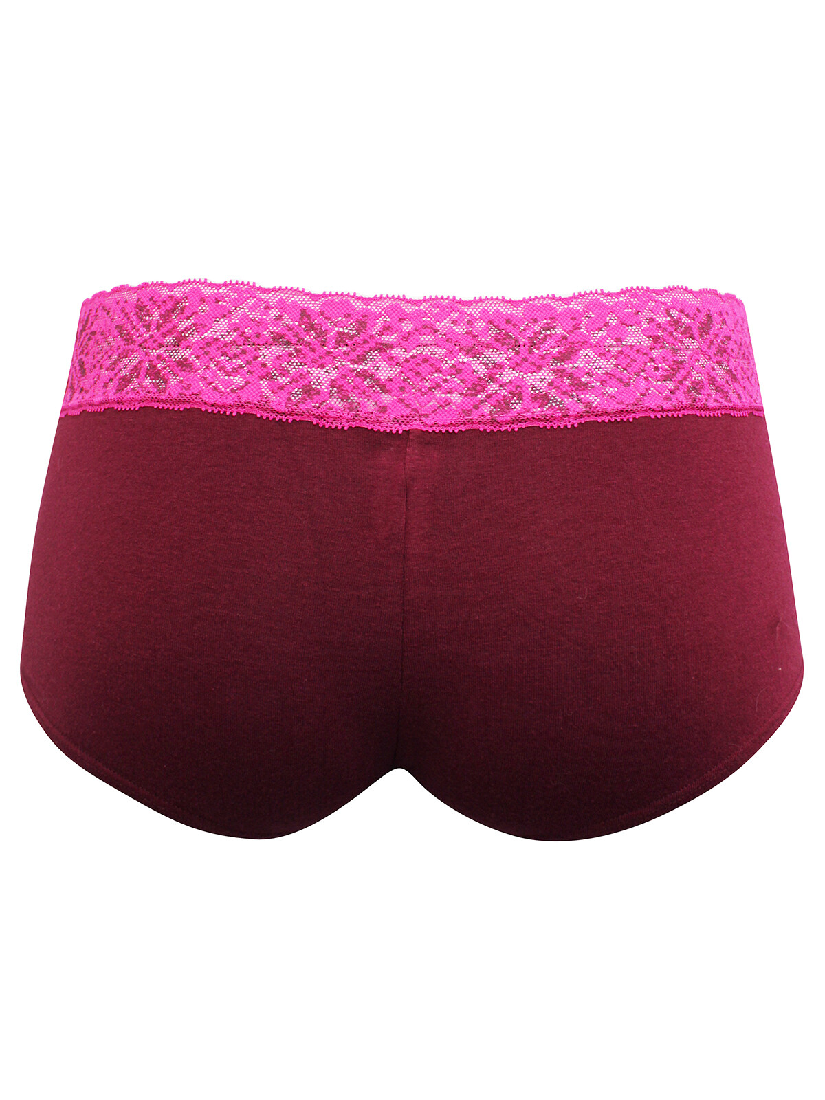 La Senza Claret (Red) Contrast Lace Trim Boyshort Knickers/Briefs – Size S to XL