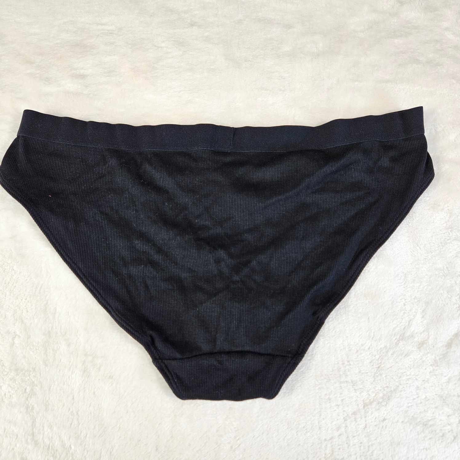 Auden 7pk Cotton String Bikini Underwear Womens Large Rib Stretch Black