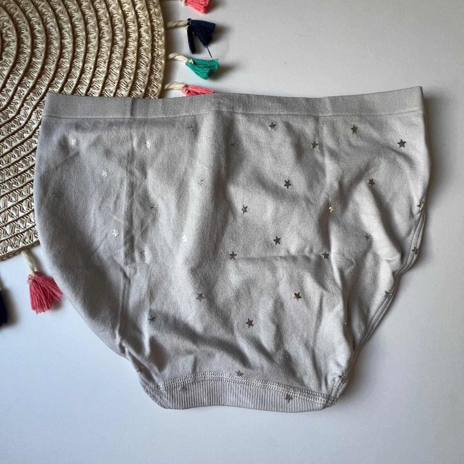 Victoria’s Secret Seamless High-Leg Brief Panty Silver Pearl Stars XS NEW