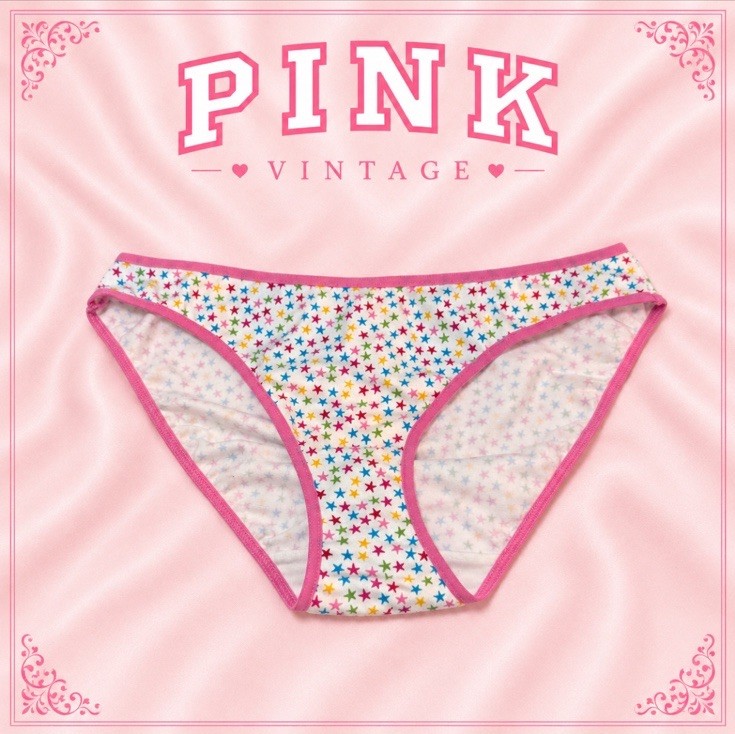 VTG Y2K Victoria’s Secret PINK NWT Multicolor Star Print Bikini Panty Size Small