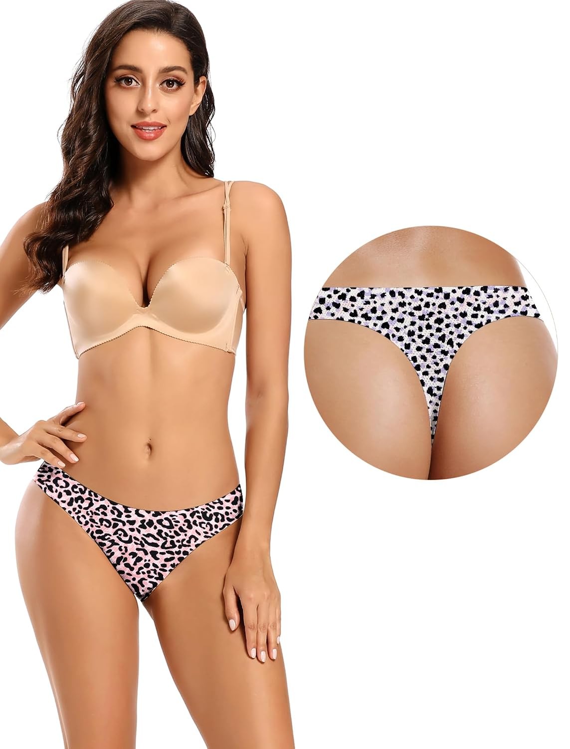 voenxe Seamless Women Underwear Thongs,No Show Ladies Thong,No Line Workout Brea