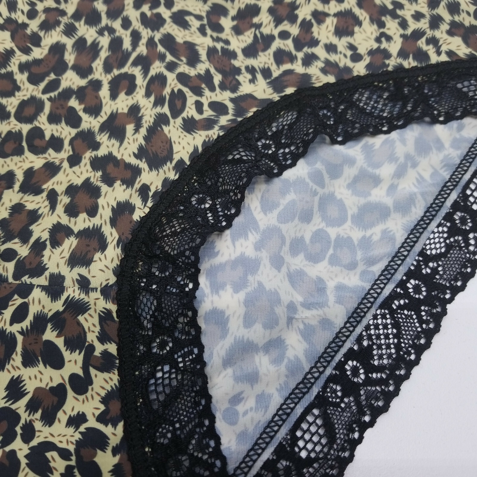 Leopard Cheetah print Blace Lace Panties Underwear Lingerie Strappy Sexy Cute