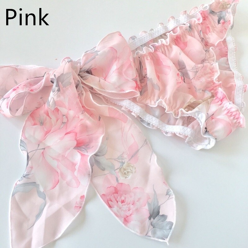Girls Chiffon Floral Underwear Panties Knickers Briefs Lingerie Lace Up Ruffle
