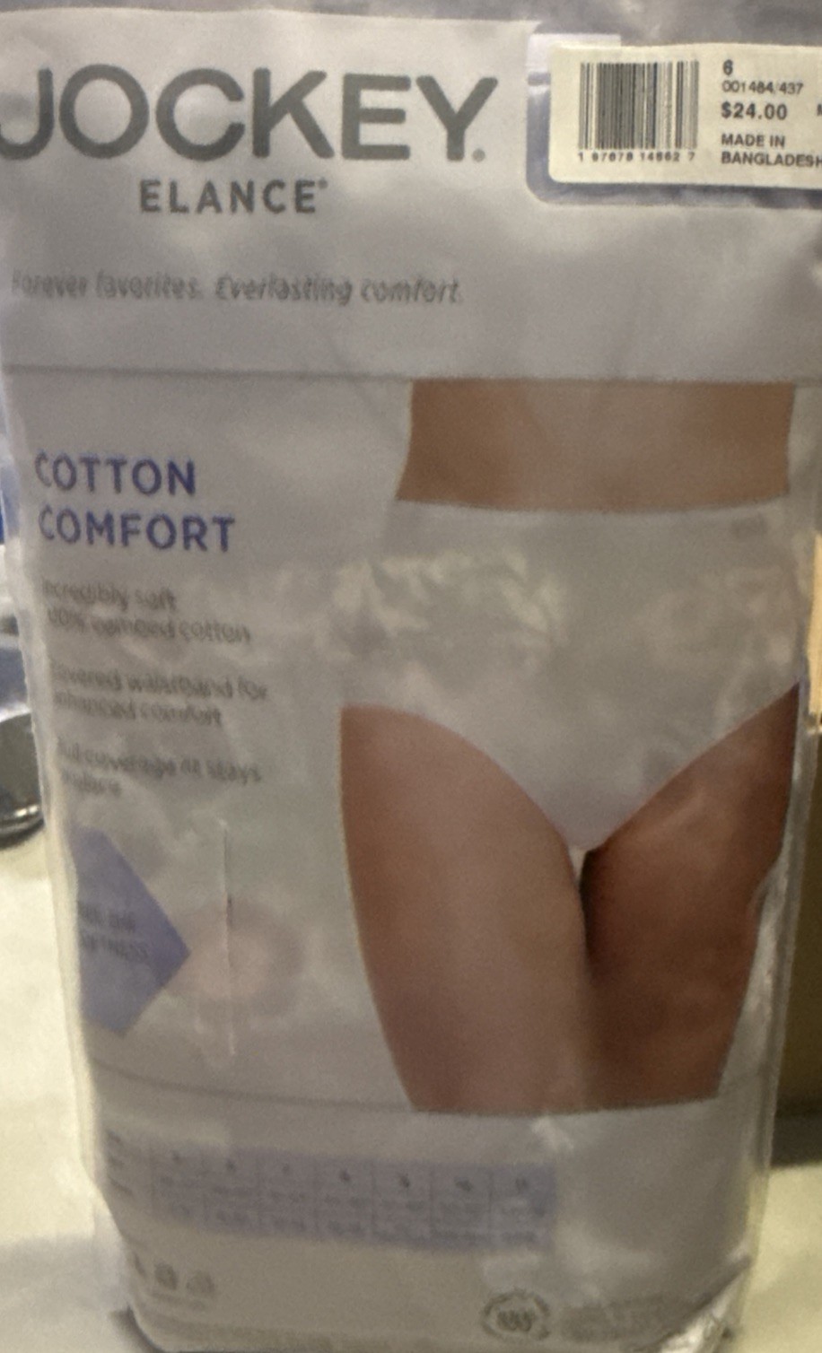 3 pack JOCKEY Elance Sz 6 M, 100% Cotton, Soft Comfort