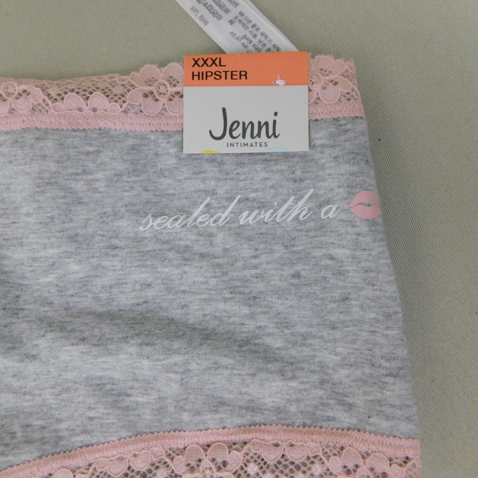 3pc Lot Jenni Women’s Lace Trim Stretch Cotton Hipster Panties Size 10, 3XL